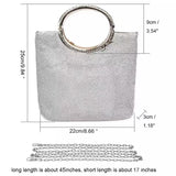 Lkblock Lady's Crystal diamond elegant clutches women bridal wedding wallet purse evening party bag gold silver handbag