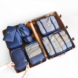 Lkblock 8/6/1 pieces Set Travel Organizer Storage Bags Suitcase Packing Set Storage Cases Portable Luggage Organizer Clothe Shoe Pouch