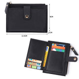 Lkblock Men Women Fashion Solid Color Credit Card ID Card Multi-slot Card Holder Casual PU Leather Mini Coin Purse Wallet Case Pocket