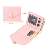 Lkblock Men Women Fashion Solid Color Credit Card ID Card Multi-slot Card Holder Casual PU Leather Mini Coin Purse Wallet Case Pocket