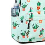 Lkblock Waterproof Nylon Casual Cactus Printing Women School Backpack For Student Girls Laptop Bag Bookbag Travel Bagpack Mochila