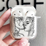 Lkblock Cover For Apple Airpods 2 1 3 Case Earphone Coque Soft Protector Fundas Airpods Pro Air Pods Covers Earpods Line Couple Hot Kiss