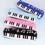 Lkblock Creative Novelty Student Pencil Case Square Single Layer Oxford Cloth Pen Bag for Girls Boy Musical Note Piano Stationery Pouch