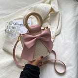 Lkblock 2022 Handmade Straw Woven Handbags Women Autumn New Designer Shoulder Crossbody Shopping Bag Casual Simple Mujer Hand Bags