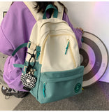 Lkblock College Student Ladies Cute Backpack Large Women Female Harajuku School Bags Book Kawaii Backpack Nylon Girl Trendy Bag Fashion