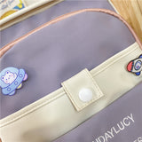 Lkblock Women Backpack Large Cute Female Multi-pocket Travel Bagpack Student Schoolbag for Teenage Girl Book Knapsack New Mochila 2022