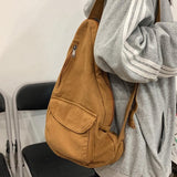 Lkblock Women Shoulder Messenger Bag Canvas Crossbody New Trend Fashion Female Bag Solid Color High Quality Ladies Chest Bag