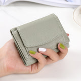 Lkblock New Women PU Leather Purses Female Cowhide Wallets Lady Small Coin Pocket Rfid Card Holder Mini Money Bag Portable Clutch