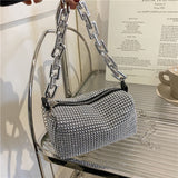 Lkblock Bling Diamond Design Small Crossbody Messenger Bags for Women Summer Trend Luxury Fashion Travel Shoulder Handbags Purses