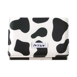 Lkblock Women's Cute Wallet Cow Print PU Leather Business Card Holder Female Girl's Coin Pouch Women Tri-fold Cartoon Short Wallet