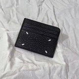 Lkblock Coin Purse Men Women 22SS Luxury MM6 Genuine Cow Leather Multi Card Slot Simple Logo Fashion Wallet Business