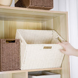 Lkblock Large Size Storage Baskets Woven Basket for Sundries Clothes Organizer Basket Storag Box Wardrobe Organizer Panier Rangement