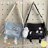 Lkblock Japanese Harajuku Crossbody Bags For Women High School Girls Messenger Bag Patchwork Handbags School Book Bag Shoulder Bag Bolso