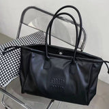 Lkblock Black Tote Bags for Women Vintage Luxury Designer String Shoulder Bag Large Capacity Shopper All-match Fashion New Handbag