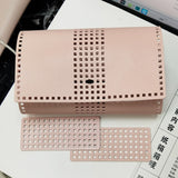 Lkblock The new diy manual wool woven bag grid plate material bag leather grid