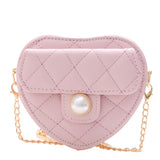 Lkblock Pearl  mini children's bag best selling high-grade PU children shoulder bag pink candy change party handbag wholesale