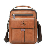 Lkblock Men's PU Leather Business Fashion Anti-theft Shoulder Bags Waterproof Crossbody Sling Bag Handbag Travel Messenger Pack For Male