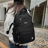 Lkblock Multifunction Waterproof Buckle Backpack Korean Style School Bag Student Shoulder Bag Teenage Girls Laptop Backpacks