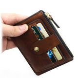 Lkblock Luxury Small Men's Credit ID Card Holder Wallet Male Slim Leather Wallet with Coin Pocket Brand Designer Purse for Men Women