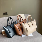 Lkblock Fashion Luxury Handbags Woman Large Capacity Tote Bag Simple High Quality PU Leather Female Designer Shoulder Bag