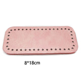 Lkblock 8x18cm Oval Long Bottom for Knitted Bag PU leather Bag Accessories Handmade Bottom With  holes DIY Crochet Bag Bottom