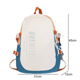 Lkblock High Quality Contrast Color Waterproof Nylon Women Backpack Female Large Capacity Letter Printing School Bag Girl Travel Mochila