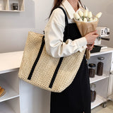 Lkblock Summer Straw Bags for Women Big Handmade Beach Bags Rattan Woven Handbags Travel Shopper Casual Resort Style Shoulder Bags