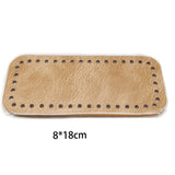 Lkblock 8x18cm Oval Long Bottom for Knitted Bag PU leather Bag Accessories Handmade Bottom With  holes DIY Crochet Bag Bottom