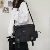 Lkblock Ladies Messenger Bags Young Fashion Women's Handbags Crossbody Bags Large Capacity Sling Shoulder Bags Canvas School Bag