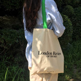 Lkblock Women Canvas Shoulder Bag London Review Bookshop Ladies Casual Handbag Tote Reusable Large Capacity Cotton Shopping Beach Bag