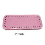 Lkblock 8x18cm Oval Long Bottom for Knitted Bag PU leather Bag Accessories Handmade Bottom With  holes DIY Crochet Bag Bottom