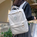 Lkblock Cool Student Female Fashion Backpack Waterproof Cute Women School Bag Lady Laptop White Book Kawaii Girl College Backpack Travel