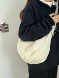 Lkblock Fashion Hobo Bags Women Large-Capacity Crossbody Dumpling Bag Down Cotton Casual Simple And Versatile Shoulder Bag