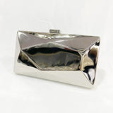 new Metallic box Evening Bag Clutch bags for women Chain Shoulder Messenger Wedding party small Purse gold silver