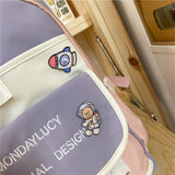 Lkblock Women Backpack Large Cute Female Multi-pocket Travel Bagpack Student Schoolbag for Teenage Girl Book Knapsack New Mochila 2022