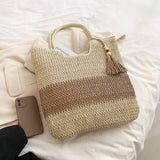 Lkblock New Fashion Straw Handbags Women Summer Beach Bag Luxury Shoulder Rattan Vintage Woven For Female bolsa femme  2023 Sac A Main