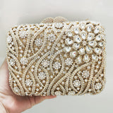 Lkblock White Rhinestone Wedding Bag Evening Crystal Clutches Luxury Women Diamond Bridal/Bridesmaid Purses For Ladies Shoulder Handbags