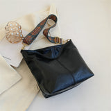Lkblock Women Vintage Crossbody Bag Geometric Strap Hobo Bag Large Capacity Shoulder Bag for Work & School Handbag