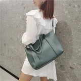 Lkblock New Design Luxury Big Handbags Soft Genuine Leather Women Tote Shoulder Bag Solid Color Ladies Shopping Crossbody Bags