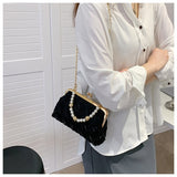 Lkblock Fashion Pearl Handle Handbag For Women Luxury Banquet Women's Bag Trend Ladys Evening Clutch Purse Party Bag Corssbody Bags