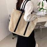 Lkblock Summer Straw Bags for Women Big Handmade Beach Bags Rattan Woven Handbags Travel Shopper Casual Resort Style Shoulder Bags