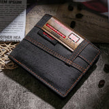 Lkblock New Men's Wallet Quality Short Purses Denim cloth Men Business Wallet Card Holder Man Zipper Purse Coin Bag Portefeuille Homme