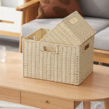 Lkblock Large Size Storage Baskets Woven Basket for Sundries Clothes Organizer Basket Storag Box Wardrobe Organizer Panier Rangement