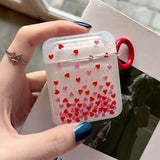 Lkblock Luxury 3D Bling Hearts Soft Wireless Earphone Case For AirPods Pro 2 1 Case Cute Protective Cover for AirPod Air Pods 2 3 Capa