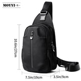 Lkblock Chest Bag Pouch for Man Fabric Casual Commute Simple 9.7'' IPad Sling Bag Multi-Functional Zipper Anti Theft Bags