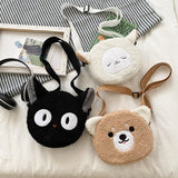 Lkblock Japanese Style Kawaii Bag Women Cartoon Plush Shoulder Bag for Women New Crossbody Bag Small Phone&Purse Bag Bolsa Feminina