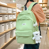 Lkblock Fashion Kawaii Teen Bookbag Waterproof Girls Mochila Cute Candy Color Schoolbag Lady Travel Bagpack Trendy Rucksack