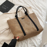 Lkblock Summer Straw Bags for Women Big Handmade Beach Bags Rattan Woven Handbags Travel Shopper Casual Resort Style Shoulder Bags