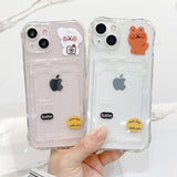 Lkblock Cartoon Card Bag Case For Iphone 13 12 11 Pro Max 7 8 Plus X XR XS Max SE 2020 10 Transparent Wallet Holder Bumper Back Cover