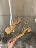 Lkblock Summer Beach Open Toe Fairy Sandals Woman Korean Fashion Non-slip Shoes Casual Cross-Tie Sandals Female Elegant Design